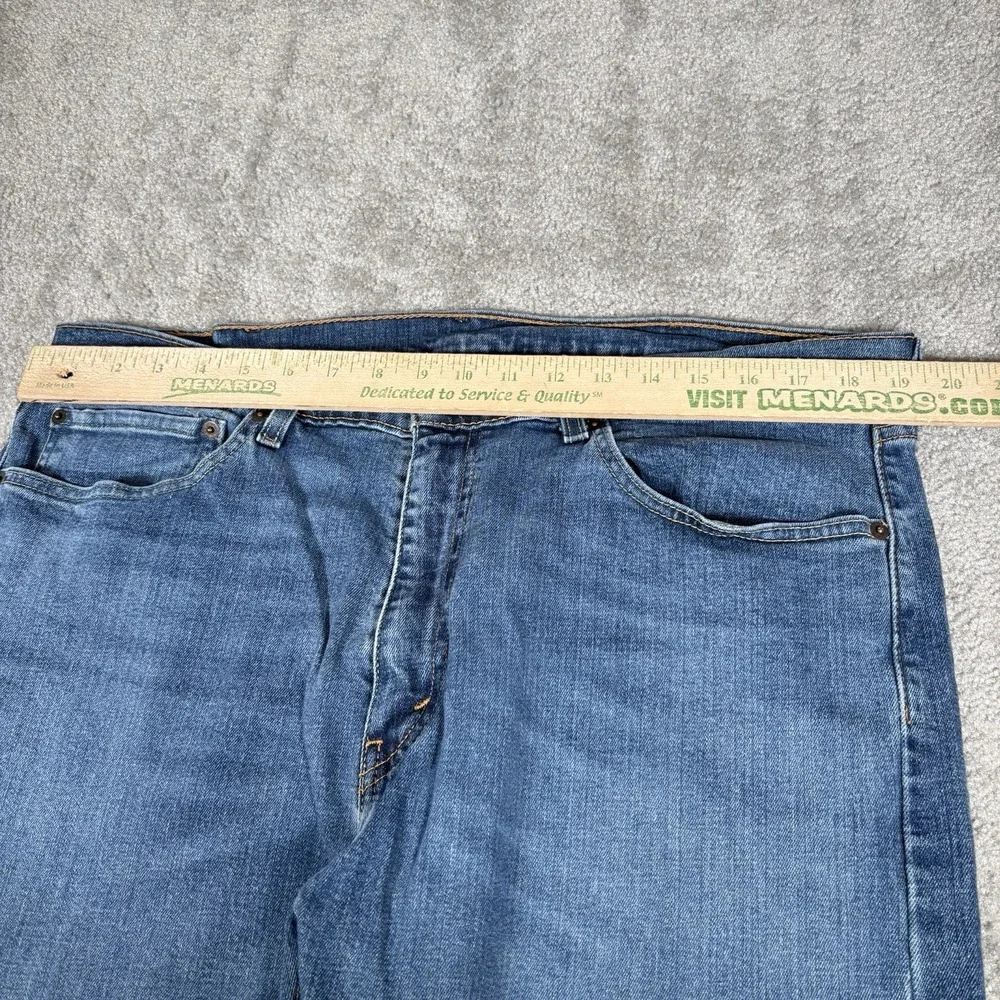 Levis 505 Jeans Mens 38x32 Regular Fit Straight Dark Wash Blue Denim Stretch